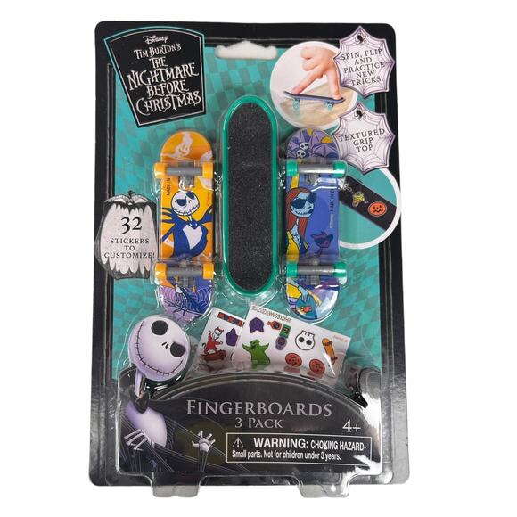 Disney The Nightmare Before Christmas Jack Skellington Fingerboard Set of 3 - Picture 1 of 2